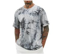 Tee Shirt Homme Manches Courtes Imprimé Plage T-Shirt Funky Tops Haut Décontracté Casual Tshirt Été Vêtements Hip-Hop Chemise Col Rond Chemises Hawaienne