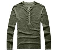 Tee Shirt Homme Manches Longues Grande Taille Casual Tricot Veste Chasse Slim Tshirt Chemise Medievale Homme T-Shirt Sport 2025 Personnalisé Velours Lin Vert L