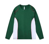 Tee Shirt Homme Mode Décontracté à Capuche Homme 2025 Version Coréenne Col Mode Manches Longues Haut Coupe Loose Vêtements(Green, L)