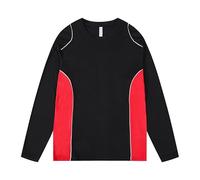 Tee Shirt Homme Mode Décontracté à Capuche Homme 2025 Version Coréenne Col Mode Manches Longues Haut Coupe Loose Vêtements(Black, L)