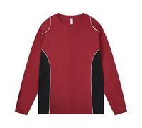 Tee Shirt Homme Mode Décontracté à Capuche Homme 2025 Version Coréenne Col Mode Manches Longues Haut Coupe Loose Vêtements(Red, L)