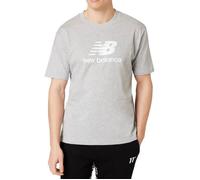 Tee-Shirt Homme - New Balance - Essentials Stacked Logo - Gris - Manches Courtes - Confortable L