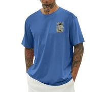 Tee Shirt Homme Oversized Été, Graphic T-Shirts à Manches Courtes Imprimé Palmier Vagues Coucher de Soleil Col Rond Basique Casual Plage Vacances Tops