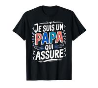 Tee Shirt Homme Papa qui Assure Motif Mignon Fête des Pères T-Shirt