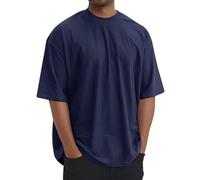 Tee Shirt Homme Polo Homme Longue Dentelle Tshirt Blanc Haut Été Sport 3/4 Top Long Running Tenue Mes Commandes Passées 2#Marine 5XL