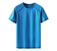 Tee Shirt Homme Sport T-Shirt Homme en Soie De Glace Confort ExtrêMe avec Technologie De SéChage Rapide Et Design Moderne à Col Rond pour Une Liberté De Mouvement Optimale