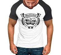 Tee Shirt Homme Style Décontracté Été Manches Raglan Bicolore avec Grand Motif Impression 3D Au Dos Manches Courtes Haut Dynamique(White, XXXL)