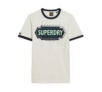 Tee Shirt Homme Superdry Ringer Workwear Graphic - Blanc Marine Eclipse - Col Rond - Manches Courtes - Regular XXL