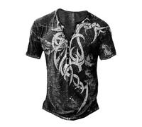 Tee-Shirt Homme,T-Shirt Graphique mythologie Nordique pour Dieux rétro, imprimé, Doux et décontracté