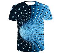 Tee Shirt Homme T-Shirt Imprimé Géométrique pour Le Corps Entier, Impression Hypnotique Étourdie, Couple De Grande Taille, Manches Courtes, T-Shirt pour Homme Géométrique 3D-Tml00133Gc_L
