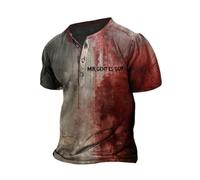 Tee Shirt Homme Tee Shirt Halloween Homme, T-Shirt Halloween 3D Manches Courtes en Tissus Composites Confortable pour Sport Et Loisirs Motifs Sanglants Et Zombies Effrayant Cosplay