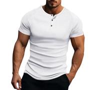 Tee Shirt Homme,Tee Shirt Homme col v,Pull en à Rayures Verticales élastiques pour, idéal pour Le Sport et Les Loisirs d'été, en provenance d'europe et des États (White, XXXL)