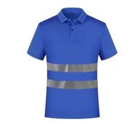 Tee Shirt Homme Travail Sécurité Protection Visibilité À Manches Courtes bande Réfléchissant Haute T-Shirt Respirant Fluo Séchage Rapide Avertissement Col Rond Coton Chemise Workwear Bicolore