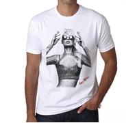 Tee-Shirt Homme - ULTRABASIC - Iggy Azalea - 100% Coton - Manches Courtes - Vintage Blanc L