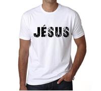 Tee-Shirt Homme - ULTRABASIC - Jèsus - 100% Coton - Manches Courtes - Vintage Blanc L