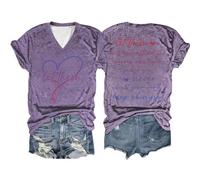 Tee Shirt Humour Femme T-Shirt Manches Courtes col en pour Femme,Haut décontracté avec inspirante,Laissez-Les Vous Mal Comprendre(Purple,XL)