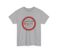 Tee-Shirt Humour Vin - Je Roule à Quatre Vins - T-shirt Blanc ou Gris - Cadeau Œnologue, Anniversaire ou Retraite Taille XL, Couleur Sport Grey