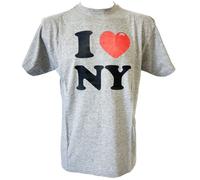Tee-Shirt I Love New York Gris Chiné - Taille Xl