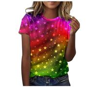 Tee Shirt Imprimé Arc-en-Ciel du Mois De La Fierté Gay Pride T-Shirt Femme Col Rond LGBT T-Shirt à Manches Courtes égalité des Sexes T-Shirts D'été pour Femme Homosexuelle Haut