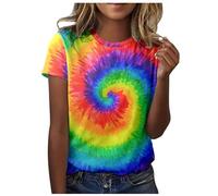 Tee Shirt Imprimé Arc-en-Ciel du Mois De La Fierté Gay Pride T-Shirt Femme Col Rond LGBT T-Shirt à Manches Courtes égalité des Sexes T-Shirts D'été pour Femme Homosexuelle Haut