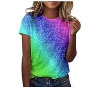 Tee Shirt Imprimé Arc-en-Ciel du Mois De La Fierté Gay Pride T-Shirt Femme Col Rond LGBT T-Shirt à Manches Courtes égalité des Sexes T-Shirts D'été pour Femme Homosexuelle Haut