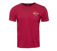 Tee Shirt Imprimé Coeur Coton Rouge Homme Diesel