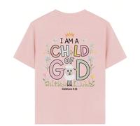 Tee-shirt imprimé de dessin animé "JE SUIS UN ENFANT DE DIEU" pour préadolescentes, en tissu doux et confortable, convenant aux sports de plein air, à l'usage quotidien, au style de rue, au style camp