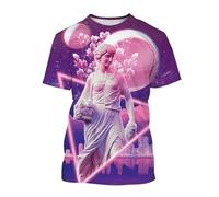 Tee-Shirt imprimé en 3D T-Shirt Homme décontracté à Motif de Vague de Soleil couchant Été Pullover à Manches Courtes et col Ras du Cou Tops Streetwear pour l'extérieur