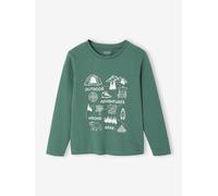 Tee-shirt imprimé garçon manches longues vert sapin 5A