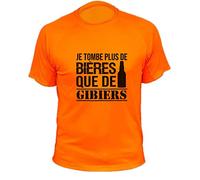 Tee Shirt, Je Tombe Plus de bières Que de gibiers (M,877, Orange)