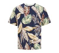 Tee Shirt Jeff Navy Blazer Imprimé Tropical Homme Jack & Jones