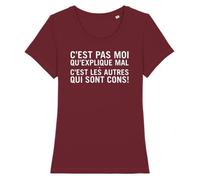 Tee Shirt Kaamelott ""C'est pas moi qu'explique mal"" - Pour Femme - Coton 100% bio - Confectionné en France XS