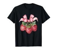 Tee-Shirt Kawaii Sweetness avec nœud Coquette et Fraises T-Shirt