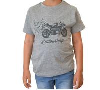 Tee Shirt Kid Enfant pour moto L'Entourloop Birdy Gris taille 8 ans 8 ans