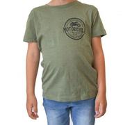 Tee Shirt Kid Enfant Pour Moto L'entourloop Patch Kaki Taille 8 Ans