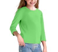 Tee Shirt,Kids Sweatshirts Soft Cotton Warm Crewneck Round Neck Long Sleeve Solid Color TopFor Boys Or Girls Hauts du Nouvel an (Light Green, 3-4 Years)
