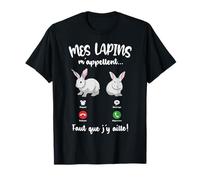 Tee Shirt Lapin Humour Femme Fille Mes Lapins m'appellent T-Shirt