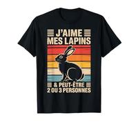 Tee-Shirt Lapin Theme Rigolo Message écrit J'aime Mes Lapins T-Shirt