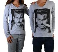 Tee shirt Little Eleven paris JD LS Mixte (Garçon / Fille) Jonhy Depp Gris 8 ans
