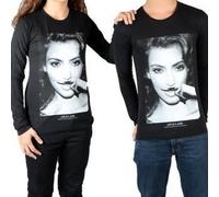 Tee shirt Little Eleven paris Kim LS Mixte Kim Kardashian Noir 8 ans