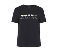 Tee shirt 'Love is in the air, everywhere' Maria noir oversize Femme PIECES S