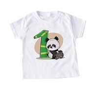 Tee Shirt Manche Courte Enfant Fille Garcon 1-4 Ans Tshirt Panda Ete Garcon Fille Fluide Chic été Fashion Dessin Animé Animal Vacances Casual Confortable Tops Hauts (Green, 12-18 Mois)