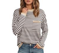 Tee Shirt Manche Longue Chaud Femme Noir Grosse Top Rayé Joli Classe Lavallière Petite Dénudées Encolure Viscose Brodé du Noeud Cotele 80 Matelassée Reporter Marques