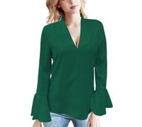 Tee Shirt Manche Longue Femme Col Carré Grande Taille Simple T Shirt Dentelle Pull Femme Printemps Thermique Hauts Col Roulé Motifs Top Basic Slim Fit Noël 2#Vert XL