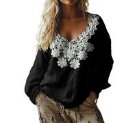 Tee Shirt Manche Longue Femme Oversize 2025 Nouveau T-Shirts Fantaisie Femme Tshirt Imprimé Floral Haut Bohème Top Décontractés Vêtements Outdoor T-Shirt XXXXXL Tee Shirt Grande Taille Haut