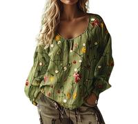 Tee Shirt Manche Longue Femme Oversize T-Shirts Fantaisie Femme Tshirt Imprimés Haut Bohème Top Courte Vêtements Grande Taille Loungewear Ample T-Shirt 2025 Nouveau Tee Shirt Outdoor Tshirt