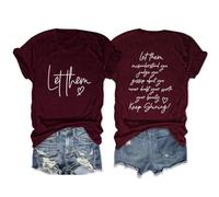 Tee Shirt Manche Longue Femme T-Shirt décontracté à Manches Courtes pour Femmes,col Rond,Double imprimé,Laissez-Les Vous Mal Comprendre(XL)