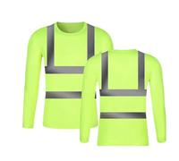 Tee Shirt Manche Longue Homme RéFléChissant, Haut De Travail De SéCurité Haute Visibilité Top Respirant à SéChage Rapide Col Rond Chemises Patchwork Basique Classique Casual Blouse