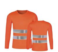Tee Shirt Manche Longue Homme RéFléChissant, Haut De Travail Homme De SéCurité Haute Visibilité Top Respirant à SéChage Rapide Col Rond Chemises Patchwork Basique Classique DéContracté Blouse