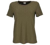 Tee shirt manches courtes Cathinka kk mc tee l - Jacqueline de yong - Kaki army - Vert - Femme - Regular XS